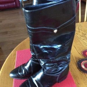 LEATHER FASHION BOOTS-BLACK